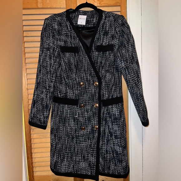 MOTF PREMIUM TWEED DOUBLE BREASTED BLAZER DRESS - Picture 2 of 10